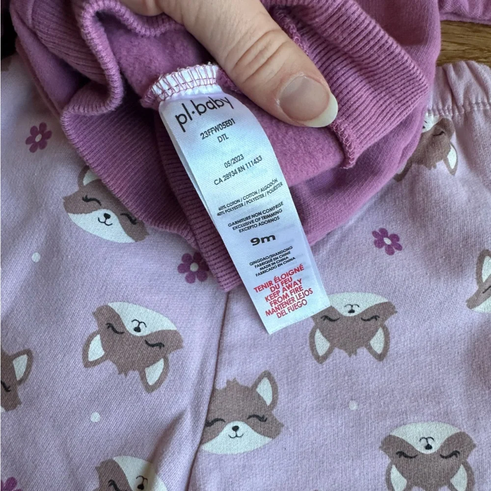 PL BABY 9 MonthRuffle Fox Sweatshirt Jogger Set‎
